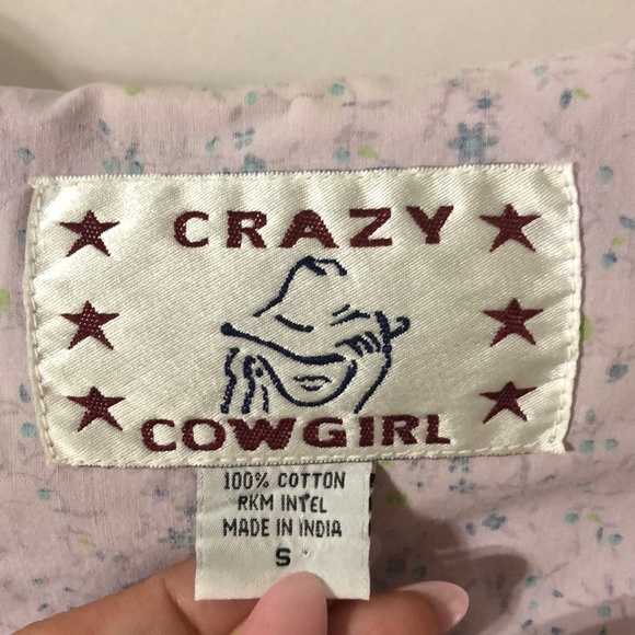 Crazy Cowgirl Lilac Purple Pearl Snap Floral Print I Sleeveless Collared Top Sm - Picture 12 of 13